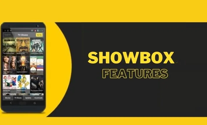 Showbox premium apk features - movies show on side bar