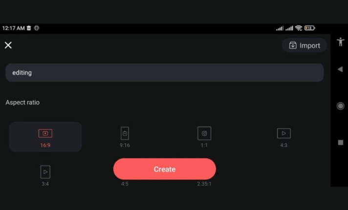 Open the app and start creativity - how to crop a video in kinemaster